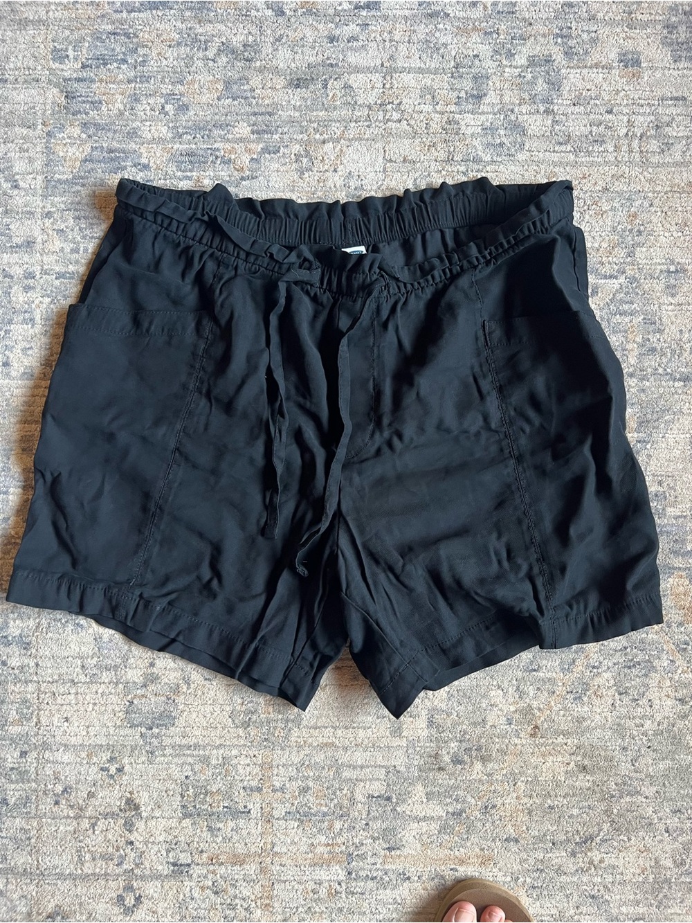 Old Navy Black High-Waist Drawstring Shorts